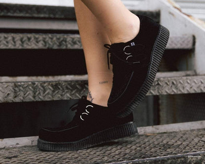 F7270 Black Suede Viva Low Creeper Black T.U.K. Shoes