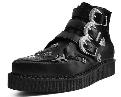 A9413 Black TUKskin™ Western Buckle Pointed Boot Black T.U.K. Shoes