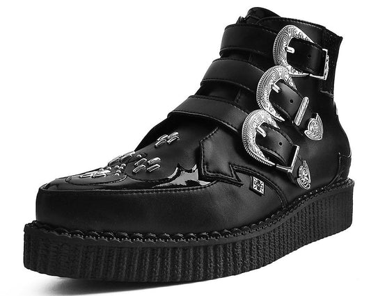 A9413 Black TUKskin™ Western Buckle Pointed Boot Black T.U.K. Shoes