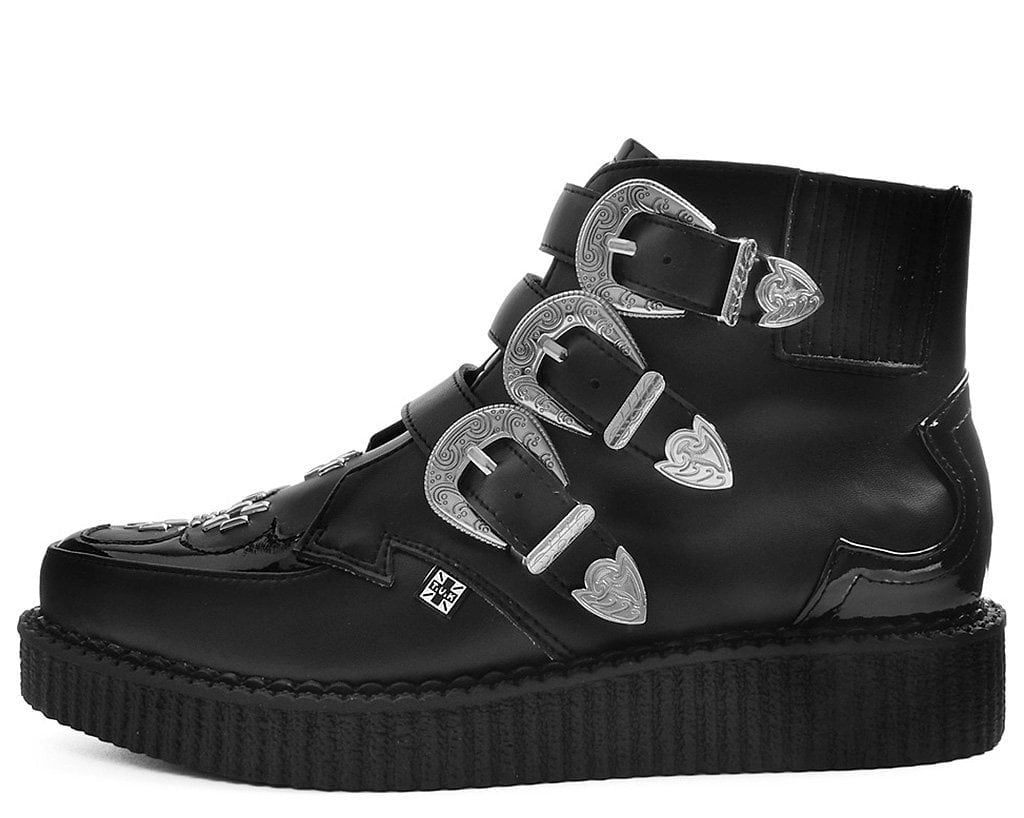 A9413 Black TUKskin™ Western Buckle Pointed Boot Black T.U.K. Shoes