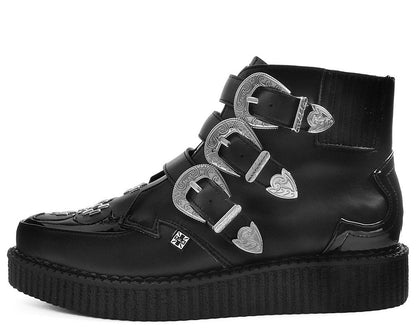 A9413 Black TUKskin™ Western Buckle Pointed Boot Black T.U.K. Shoes