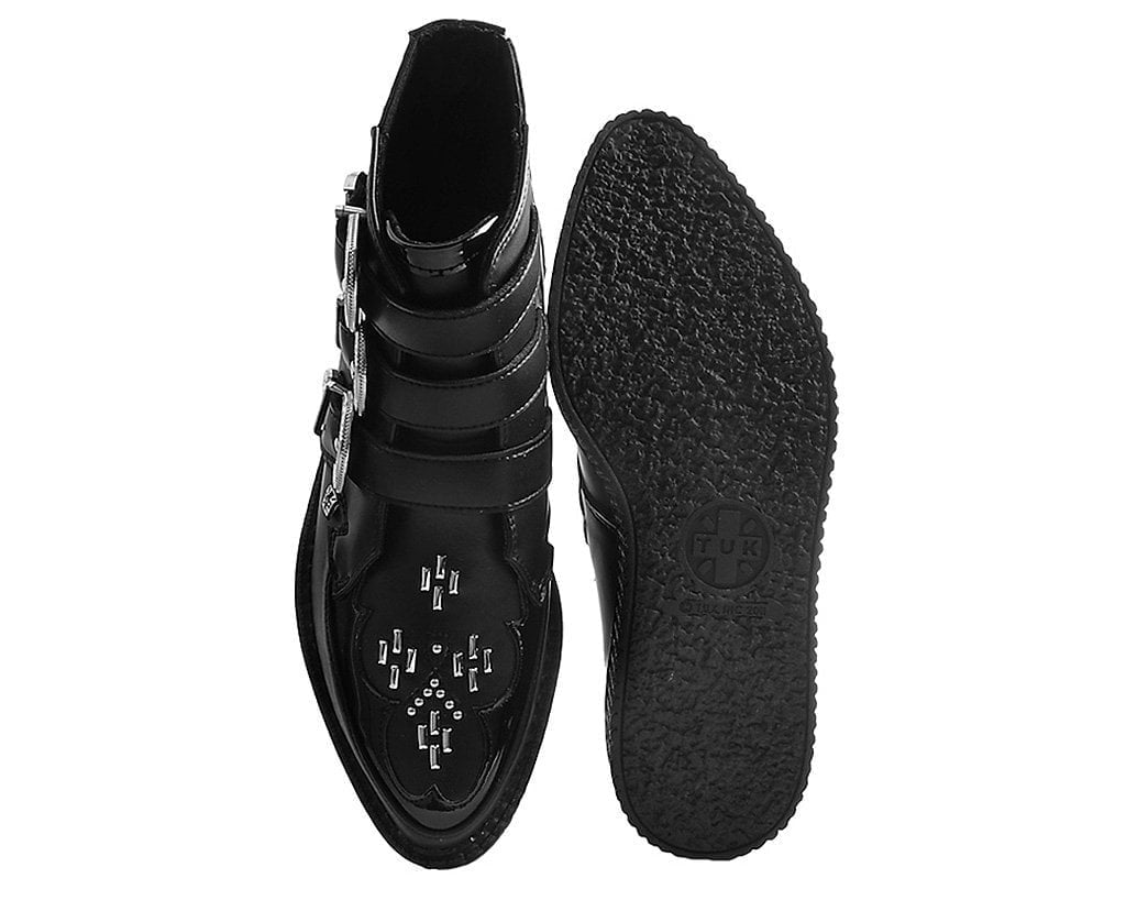 A9413 Black TUKskin™ Western Buckle Pointed Boot Black T.U.K. Shoes