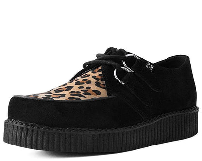 F8142 Black & Leopard Viva Low Creeper Leopard T.U.K. Shoes