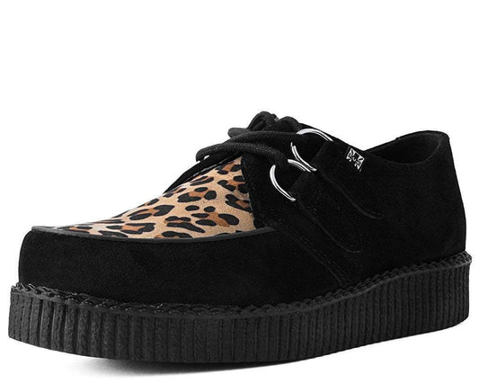 F8142 Black & Leopard Viva Low Creeper Leopard T.U.K. Shoes