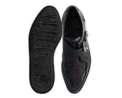 A3171 Burgundy Rub-Off Western Pointed Creeper Black/Burgundy T.U.K. Shoes