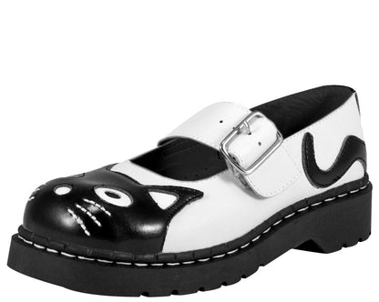 T2006 Black & White Kitty Mary Jane Black/White T.U.K. Shoes