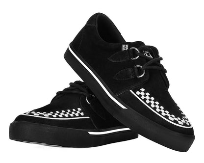 A9182 Black Suede White Interlace Sneaker Black/White T.U.K. Shoes