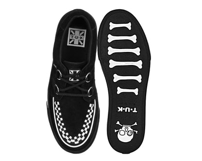 A9182 Black Suede White Interlace Sneaker Black/White T.U.K. Shoes