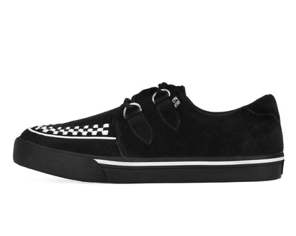 A9182 Black Suede White Interlace Sneaker Black/White T.U.K. Shoes