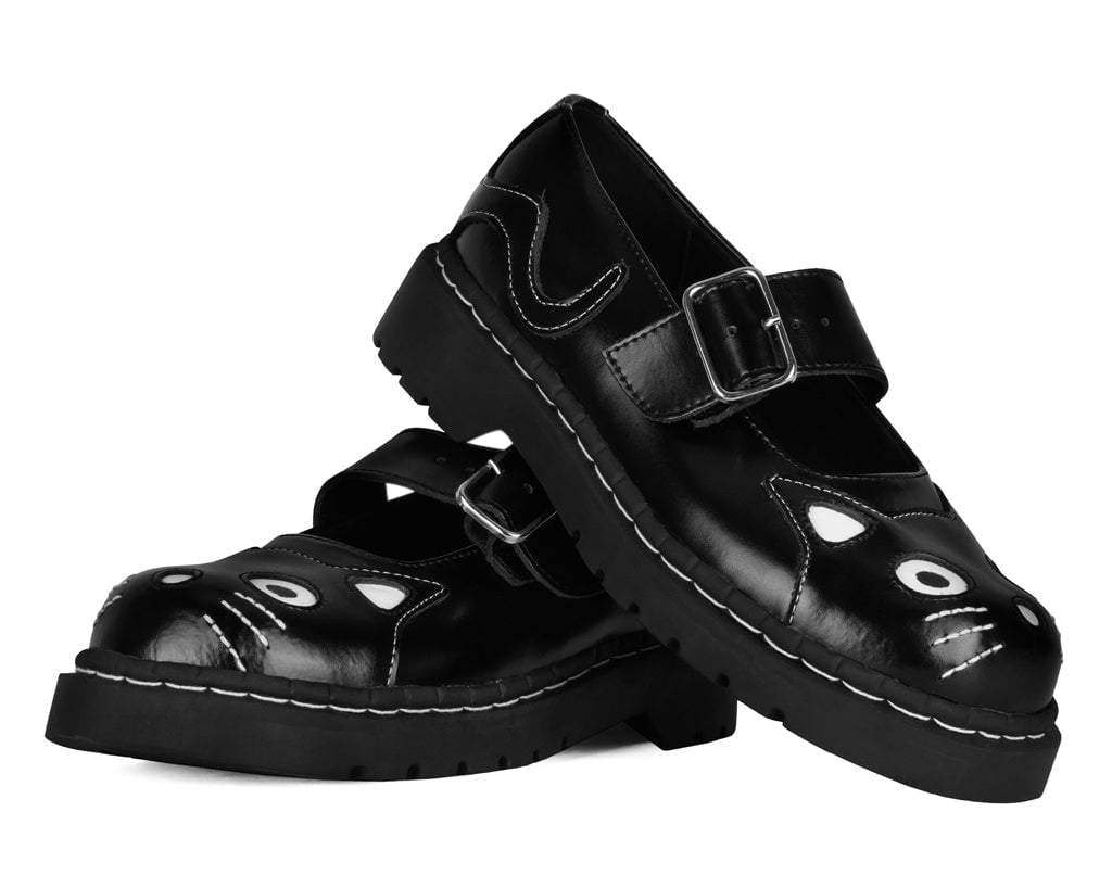 T2025 Black Kitty Mary Jane Black T.U.K. Shoes