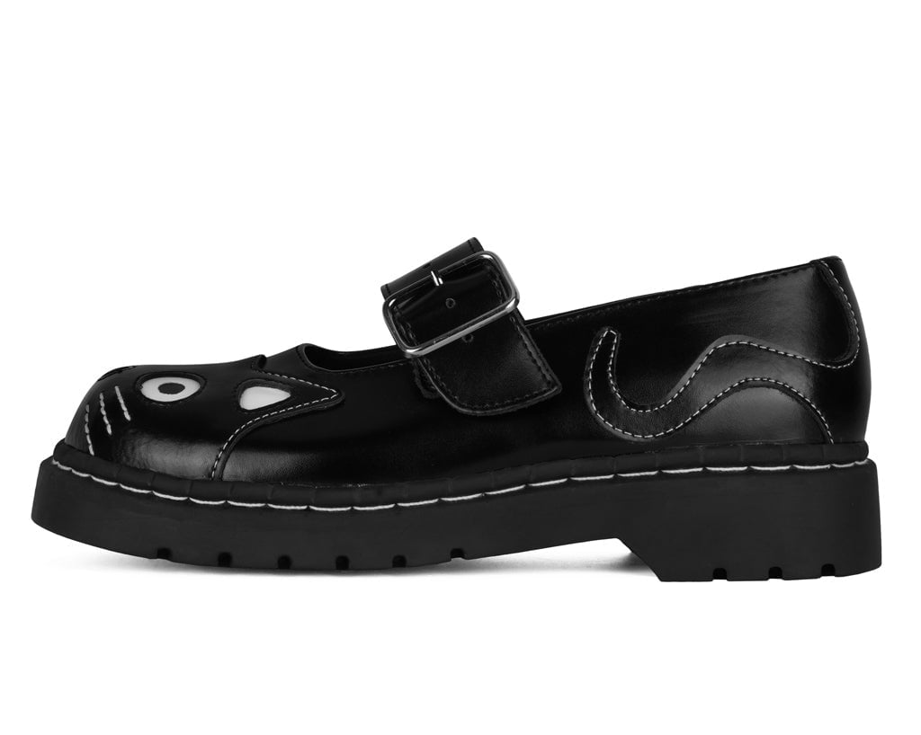 T2025 Black Kitty Mary Jane Black T.U.K. Shoes