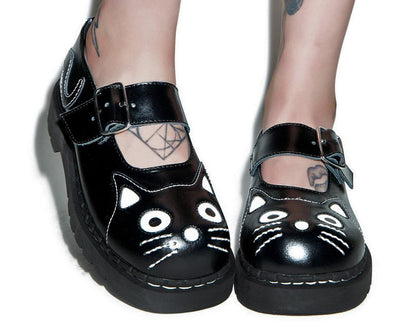 T2025 Black Kitty Mary Jane Black T.U.K. Shoes