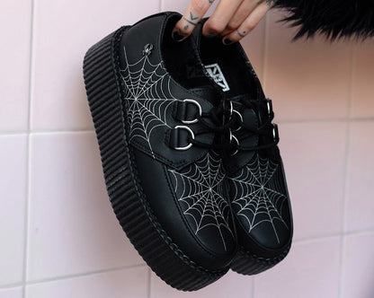 V9745 Black Glow Spiderweb Viva Mondo Creeper Black T.U.K. Shoes