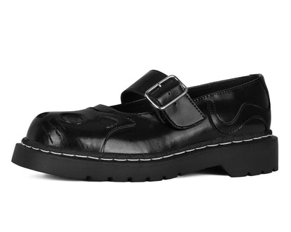 T2361 Black Out Kitty Mary Jane Black T.U.K. Shoes