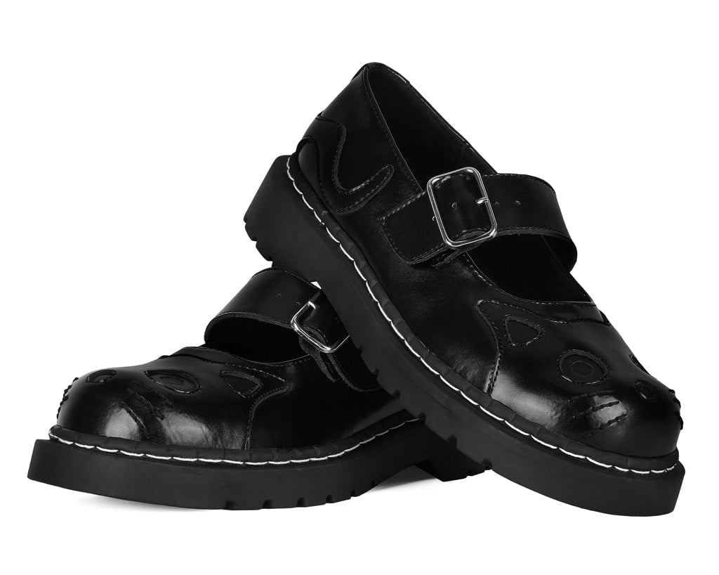 T2361 Black Out Kitty Mary Jane Black T.U.K. Shoes