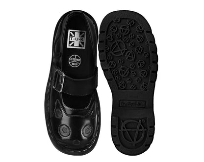 T2361 Black Out Kitty Mary Jane Black T.U.K. Shoes