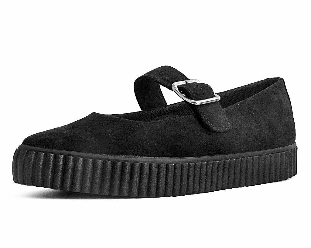 A9677L Black Pointed EZC Mary Jane Black T.U.K. Shoes