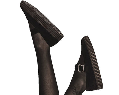 A9677L Black Pointed EZC Mary Jane Black T.U.K. Shoes