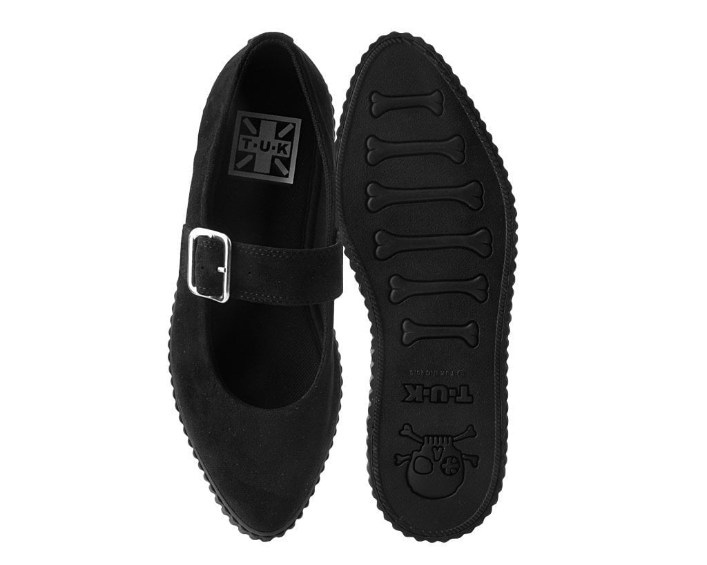 A9677L Black Pointed EZC Mary Jane Black T.U.K. Shoes