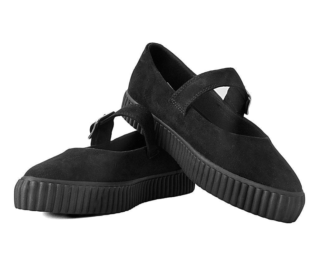 A9677L Black Pointed EZC Mary Jane Black T.U.K. Shoes