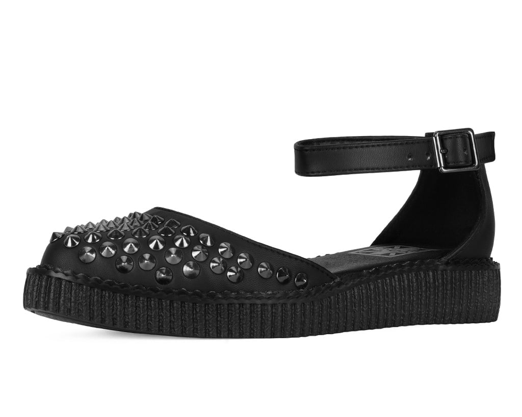 A9575L Black TUKskin™ Pointed Studded Sandal Black T.U.K. Shoes