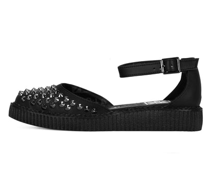 A9575L Black TUKskin™ Pointed Studded Sandal Black T.U.K. Shoes