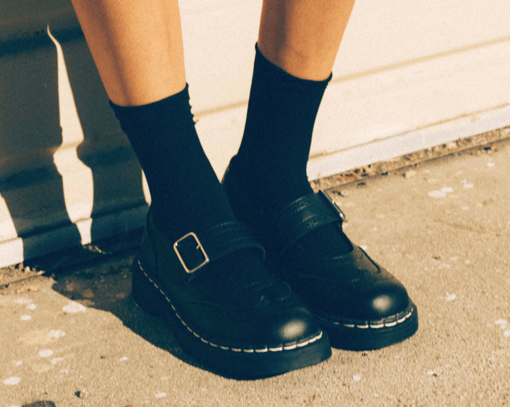 T2269 Black TUKskin™ Brogue Mary Jane Black T.U.K. Shoes