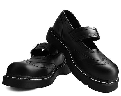 T2269 Black TUKskin™ Brogue Mary Jane Black T.U.K. Shoes