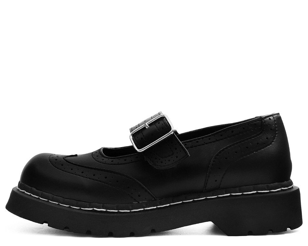T2269 Black TUKskin™ Brogue Mary Jane Black T.U.K. Shoes