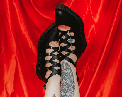 A9768L Black TUKskin™ 5-Loop Ribbon Mary Jane Black T.U.K. Shoes