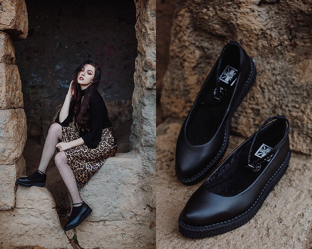 A9729L Black TUKskin™ Ballet Creeper Black T.U.K. Shoes