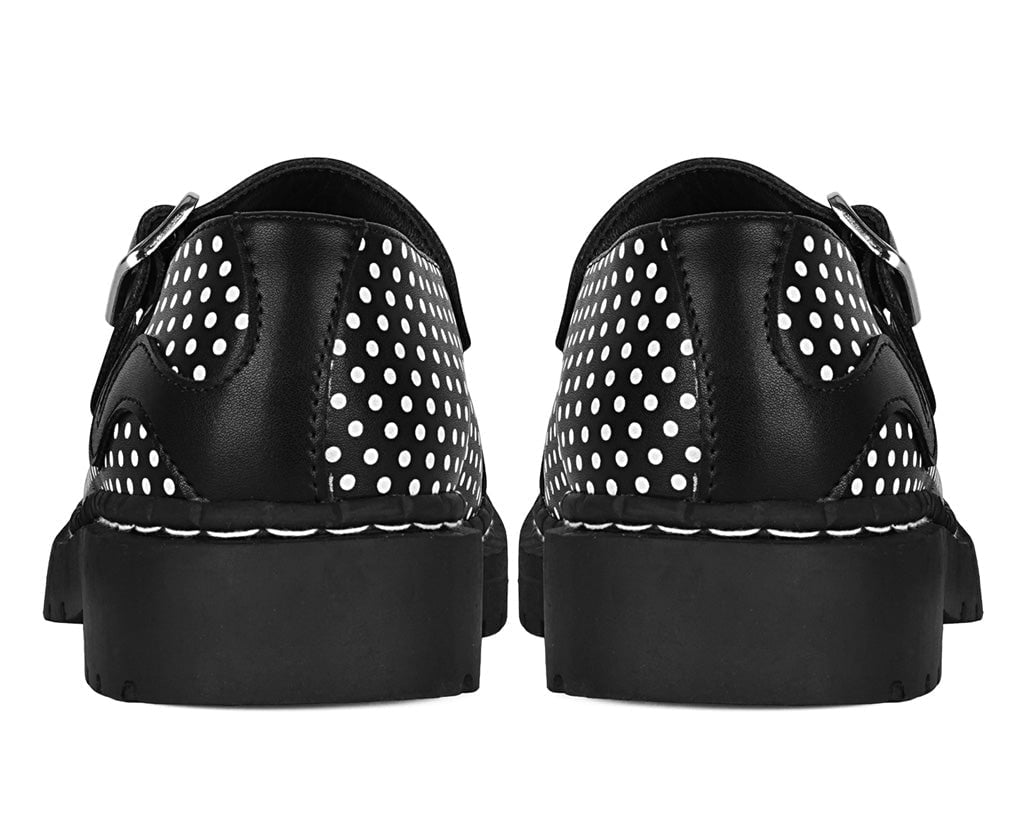 T2353 Black Polka Dot Kitty Mary Jane Black/White/Red T.U.K. Shoes