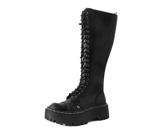 A3117 Black TUKskin™ Knee-high Double Decker Boot Black T.U.K. Shoes