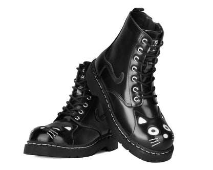 T2343 Black Leather Kitty Boot Black T.U.K. Shoes