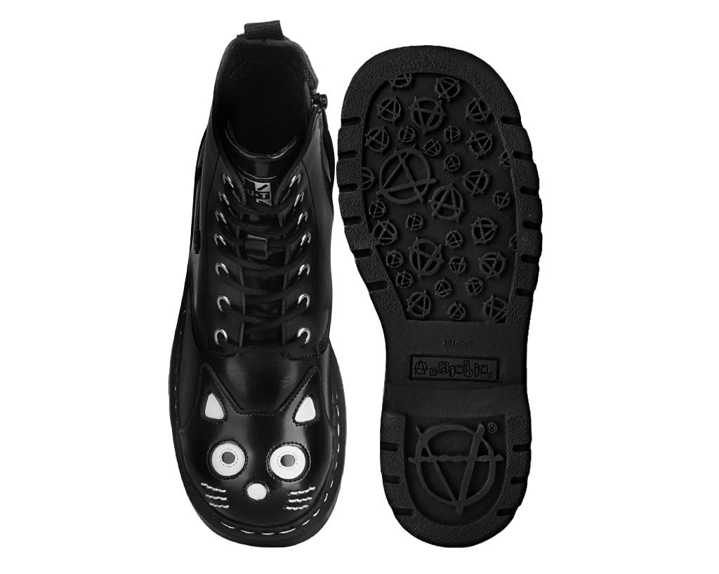 T2343 Black Leather Kitty Boot Black T.U.K. Shoes