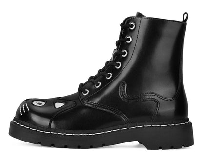T2343 Black Leather Kitty Boot Black T.U.K. Shoes