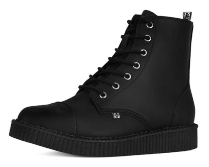 A9636 Black TUKskin™ Pointed Lace Up Boot Black T.U.K. Shoes
