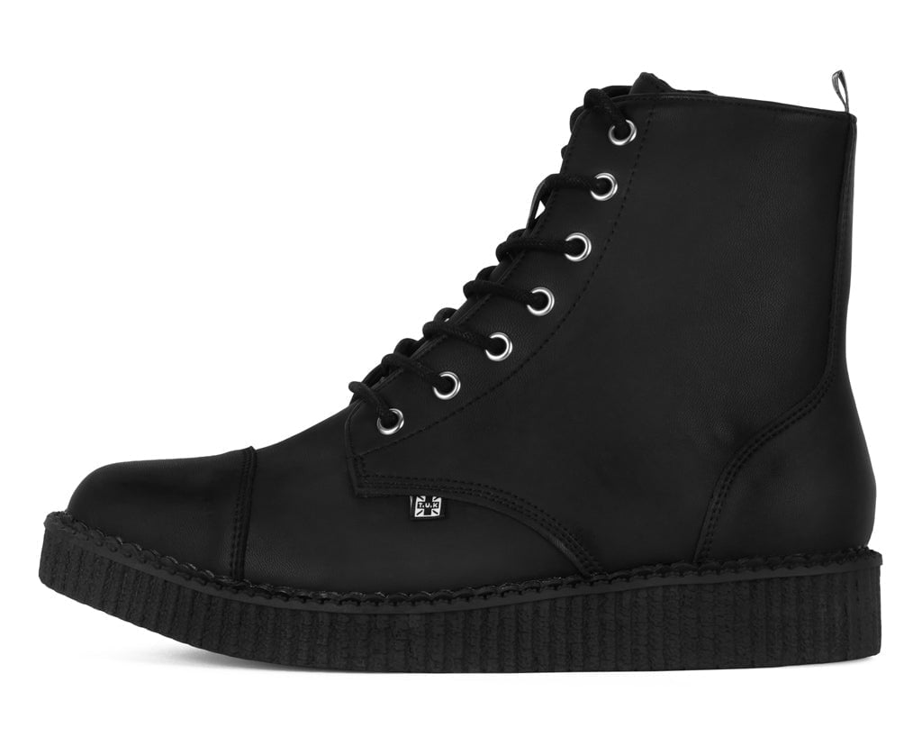 A9636 Black TUKskin™ Pointed Lace Up Boot Black T.U.K. Shoes