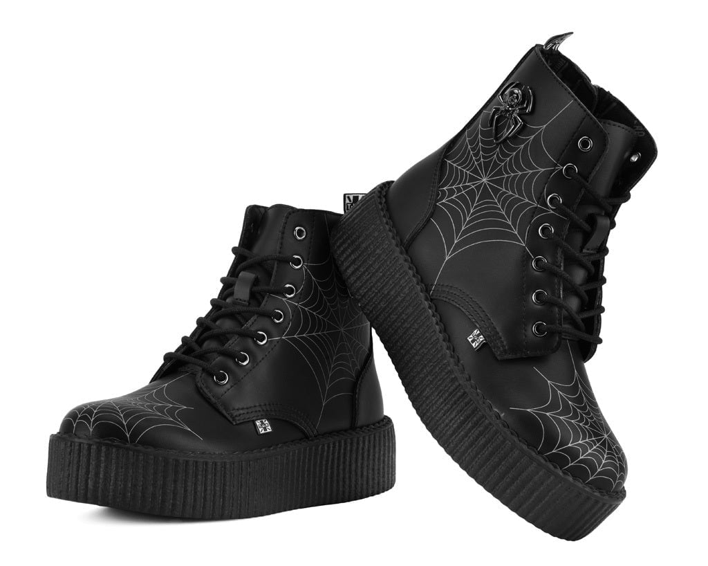 V3435 Black TUKskin 7 eye Spiderweb Viva Mondo Boot Black T.U.K. Shoes