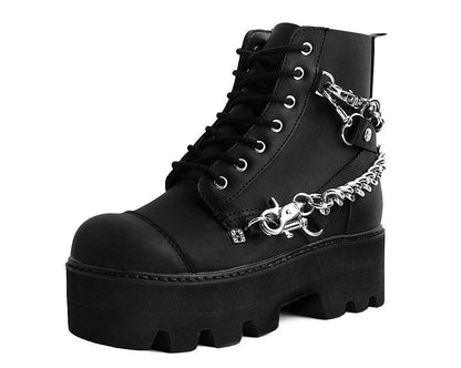 A9752 Black 7-Eye Chain & Strap Dino Lug Boot Black T.U.K. Shoes