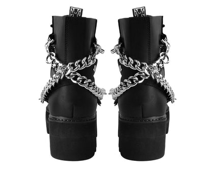 A9752 Black 7-Eye Chain & Strap Dino Lug Boot Black T.U.K. Shoes