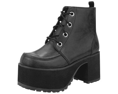 A8663L Distressed Ankle Nosebleed Boot Black T.U.K. Shoes