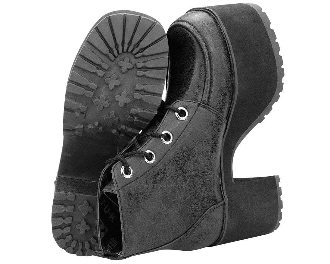 A8663L Distressed Ankle Nosebleed Boot Black T.U.K. Shoes