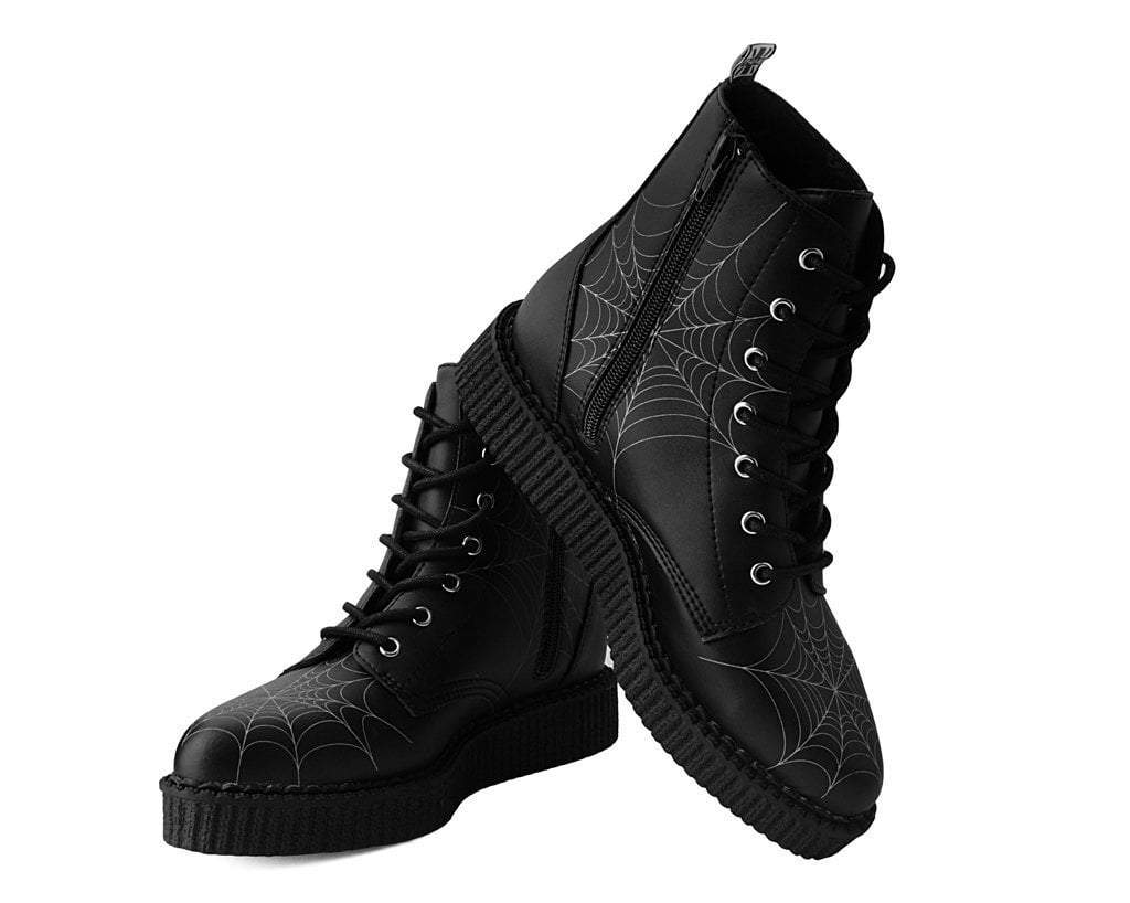 A9746 Black  TUKskin™ 7-Eye Spiderweb Glow Boot Black/White T.U.K. Shoes