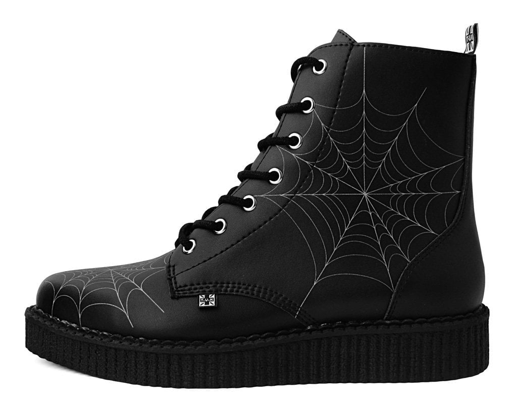 A9746 Black  TUKskin™ 7-Eye Spiderweb Glow Boot Black/White T.U.K. Shoes