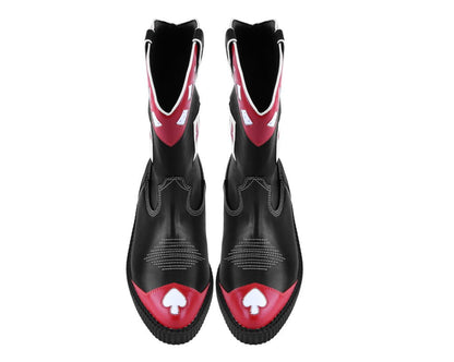 A3440 Black & Red Playing Cards Western Creeper Boot Blackred T.U.K. Shoes