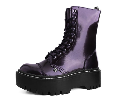 A3194 Burgundy Rub-Off 10-Eye Double Decker Boot Burgundy T.U.K. Shoes