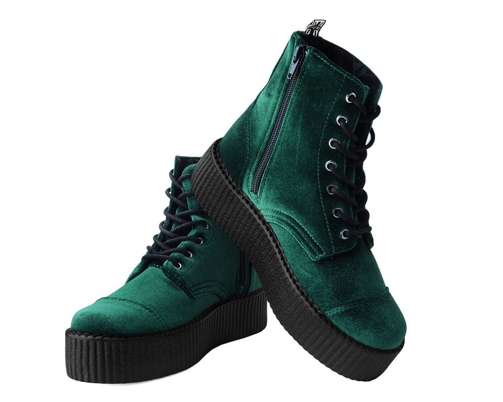 V9759L Green Velvet 7-Eye Viva Mondo Boot Green T.U.K. Shoes