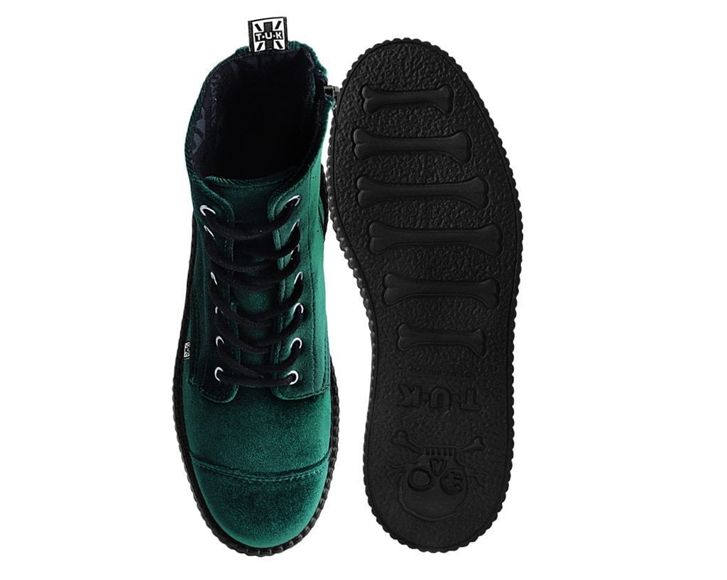 V9759L Green Velvet 7-Eye Viva Mondo Boot Green T.U.K. Shoes