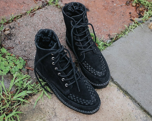 F9710 Black Suede 7-Eye Viva Low Boot Black T.U.K. Shoes